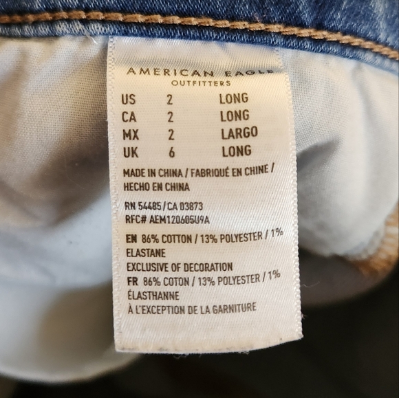 American Eagle Jeans Jegging Crop Super Stretch Low Rise Light Wash Size 2 Long - Picture 7 of 11